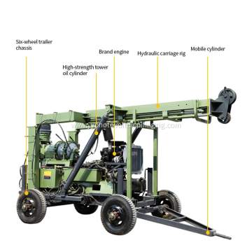 Wheeled Core Drilling Machine Hydraulic Mast Drilling Rig